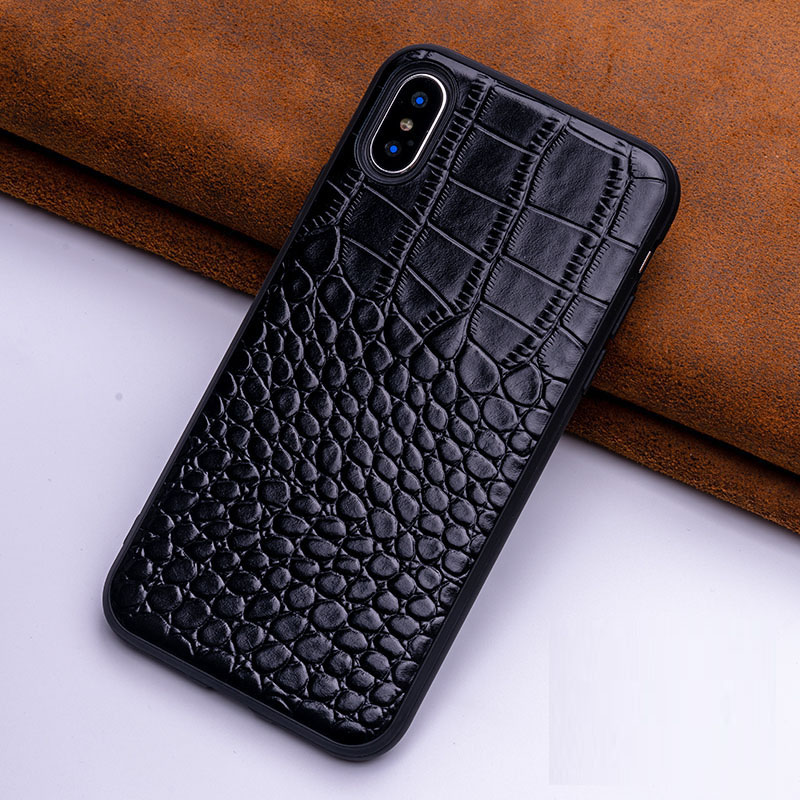 Suitable for iPhone 14 phone case Apple 13 Pro Max crocodile pattern 12 Pro genuine leather case 11 protective case – Image 3