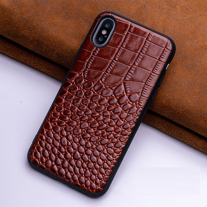 Suitable for iPhone 14 phone case Apple 13 Pro Max crocodile pattern 12 Pro genuine leather case 11 protective case – Image 5