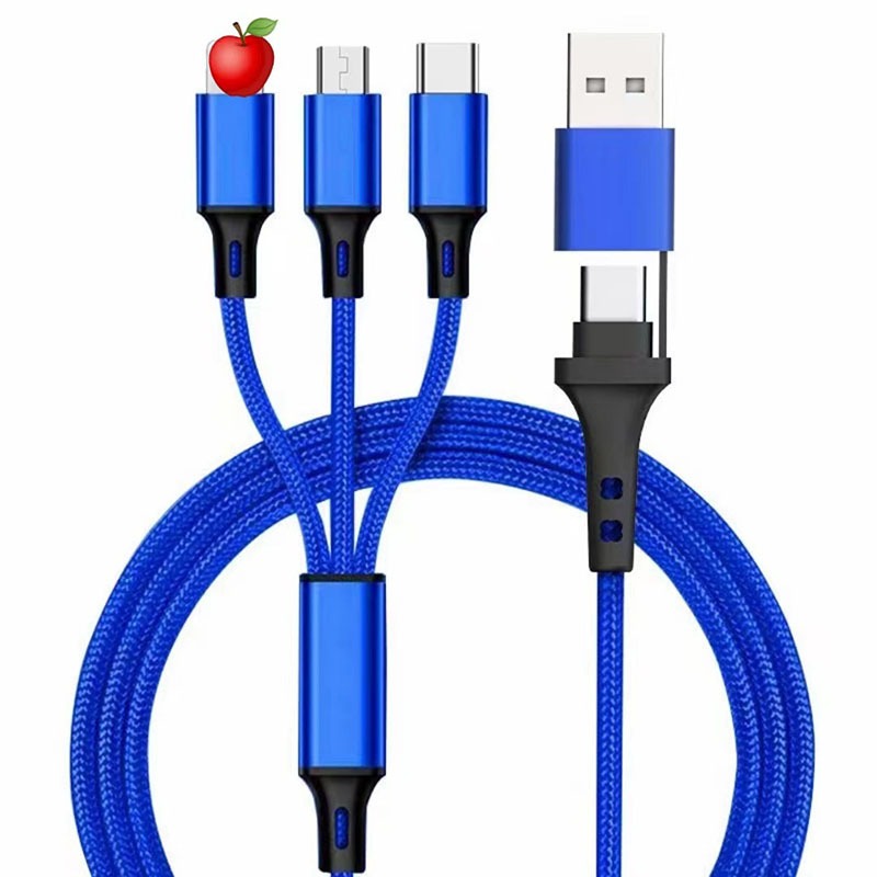PD two to three braided data cable Type-C three in one car phone charging cable USB multifunctional charging – Image 6