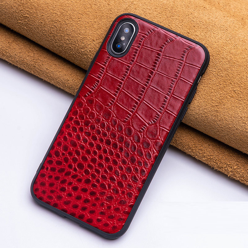Suitable for iPhone 14 phone case Apple 13 Pro Max crocodile pattern 12 Pro genuine leather case 11 protective case – Image 4
