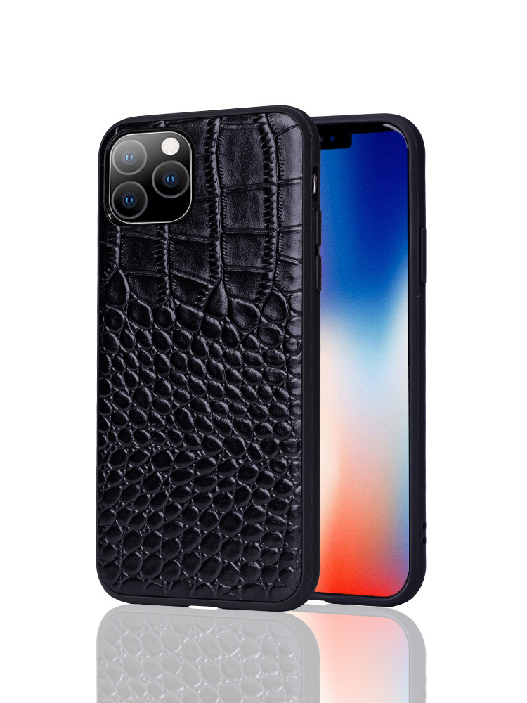 Suitable for iPhone 14 phone case Apple 13 Pro Max crocodile pattern 12 Pro genuine leather case 11 protective case – Image 2