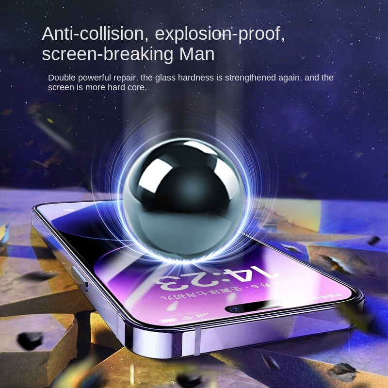 Tempered Glass Screen Protector for Apple iPhone 15 Pro Max Anti-Spy Film with Dust-Free Chamber Roller Application Tool – Image 3