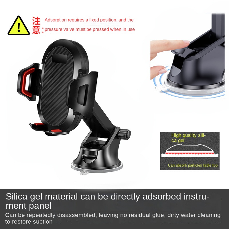 Long Rod Automatic Lock Car Phone Holder Telescopic Suction Cup Mount for Car Air Vent Lazy Live Streaming – Image 2