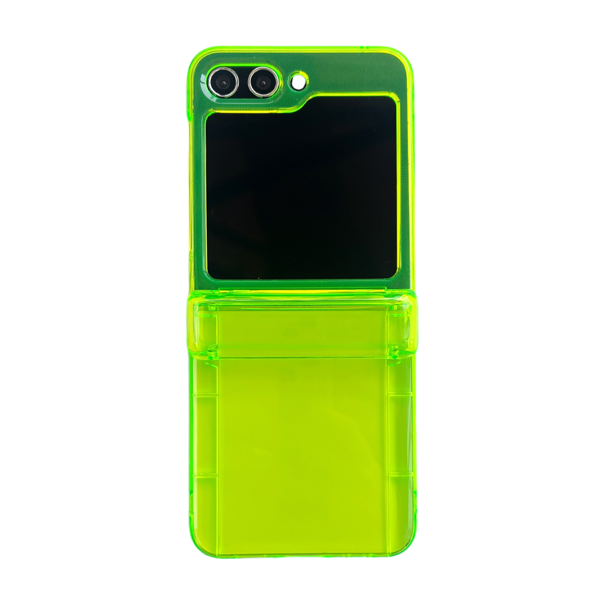 Suitable for Samsung Galaxy Z Flip5 phone case simple fluorescent green zflip4/3 folding screen protective cover – Image 6