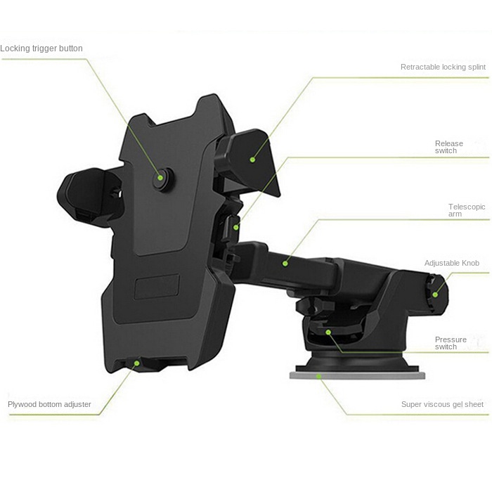 Long Rod Automatic Lock Car Phone Holder Telescopic Suction Cup Mount for Car Air Vent Lazy Live Streaming – Image 12